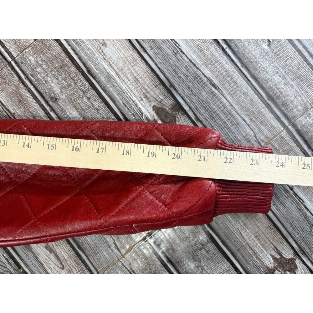 The Leather Company Leather Quilted Jacket Size L color Red NWT vintage Y2K - Picture 9 of 9